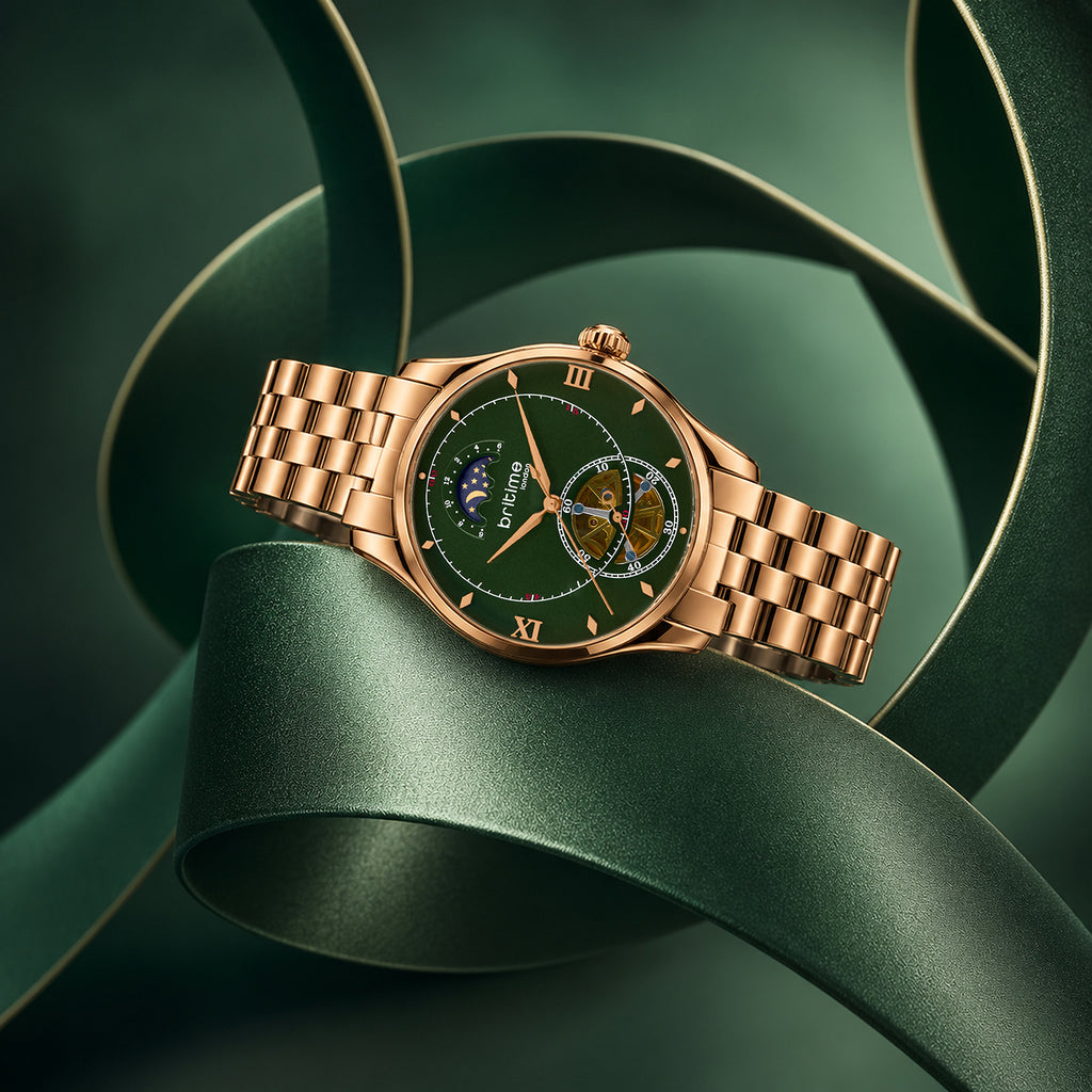 Men Automatic Green Dial Analog Metal Watch 479-M31403