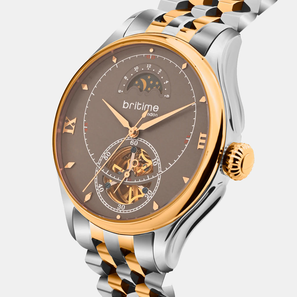 Men Automatic Brown Dial Analog Stainless Steel Watch 479-M31505