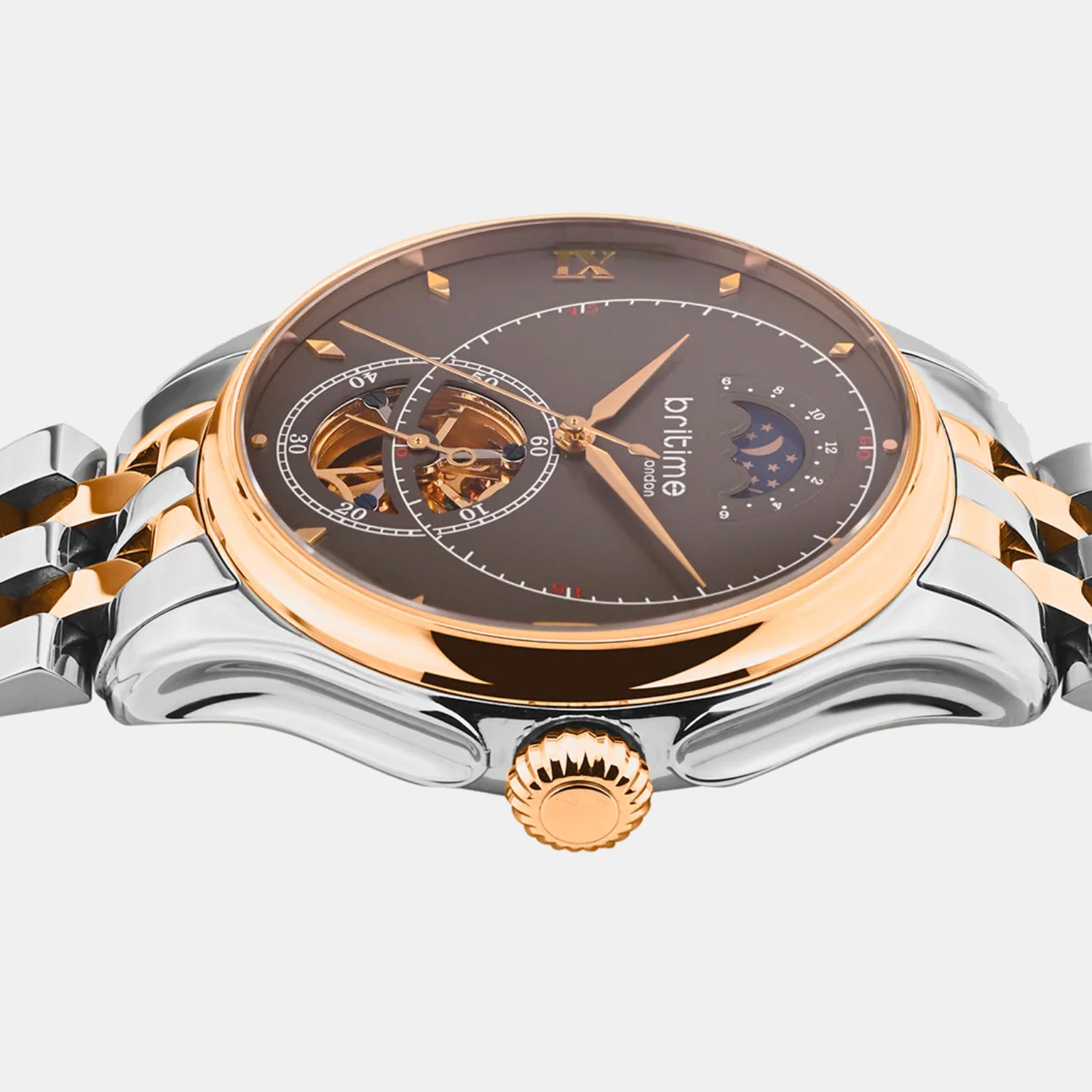 Men Automatic Brown Dial Analog Metal Watch 479-M31505