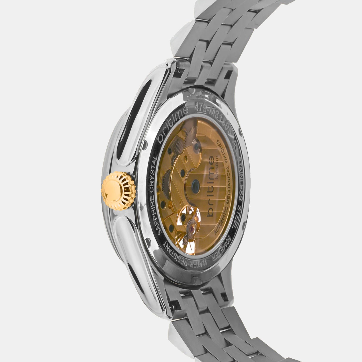 Men Automatic Brown Dial Analog Metal Watch 479-M31505