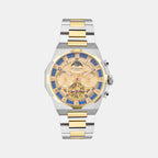 Taurus Men Automatic Champagne Dial Multi-Function Metal Watch 489-M20804