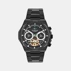 Taurus Men Automatic Black Dial Multi-Function Metal Watch 489-M40406