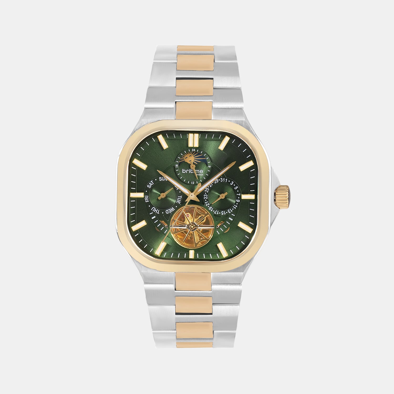 Regular Men Automatic Green Dial Multi-Function Watch 493-M121404