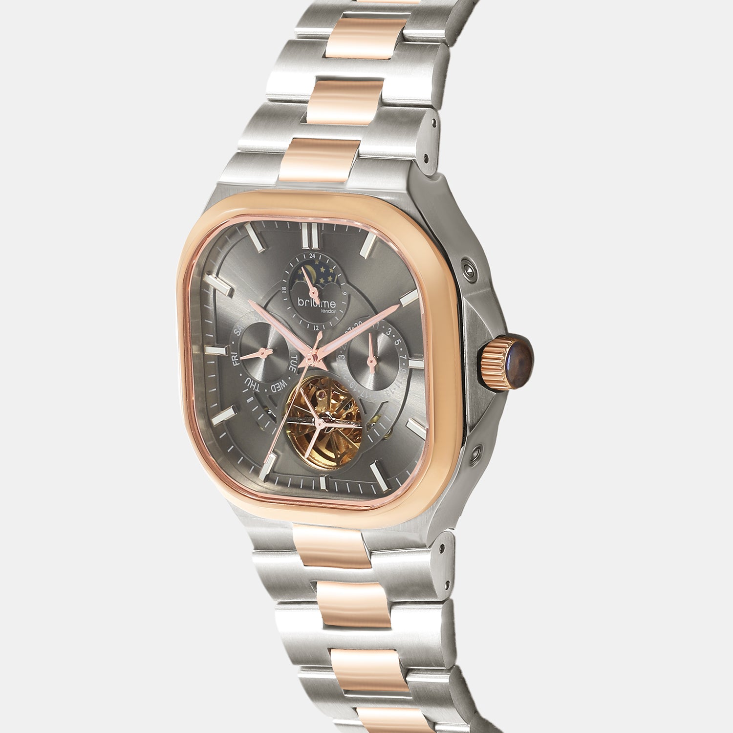 Men Automatic Grey Dial Multi-Function Metal Watch 493-M131505