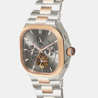 Men Automatic Grey Dial Analog Metal Watch 493-M13505