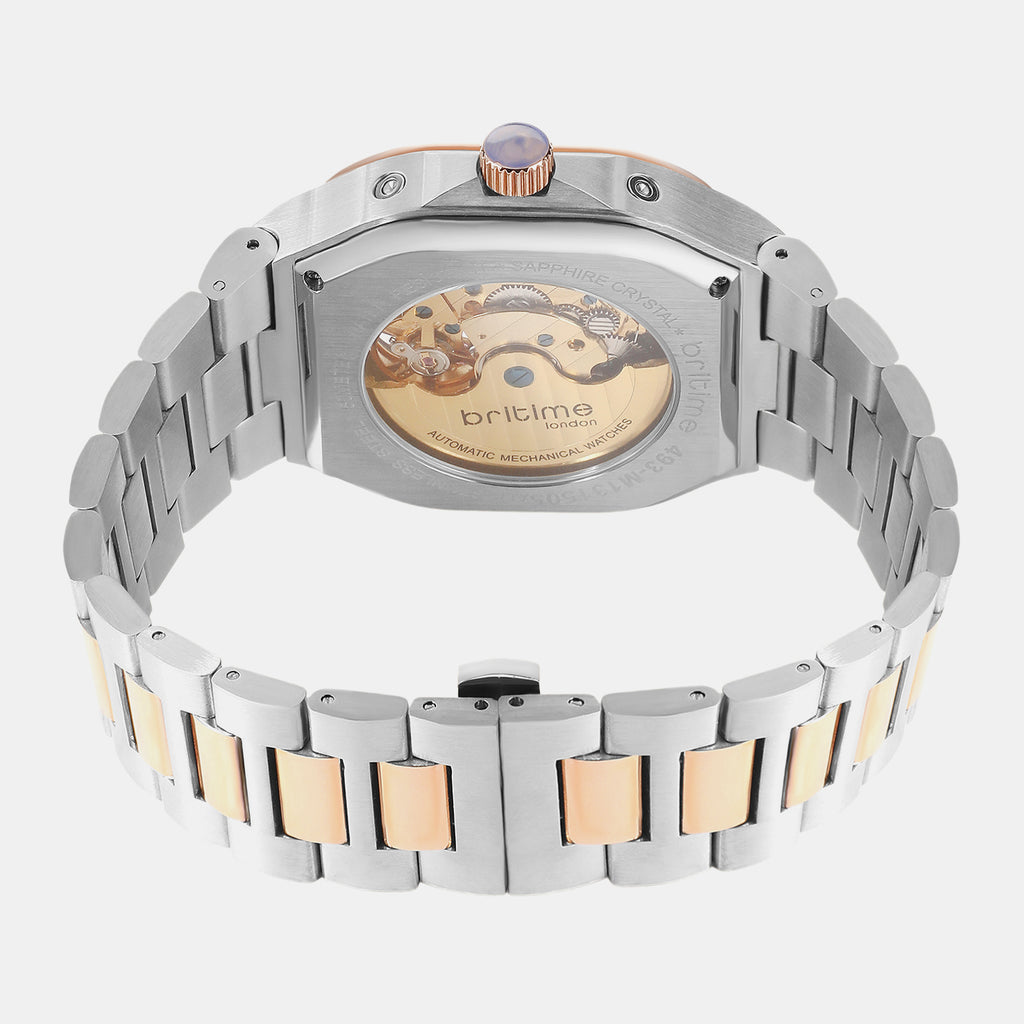 Men Automatic Grey Dial Analog Metal Watch 493-M13505