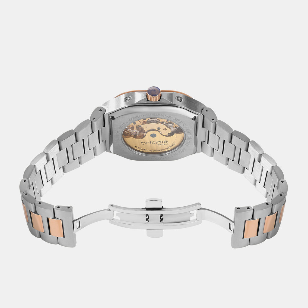 Men Automatic Grey Dial Analog Metal Watch 493-M13505
