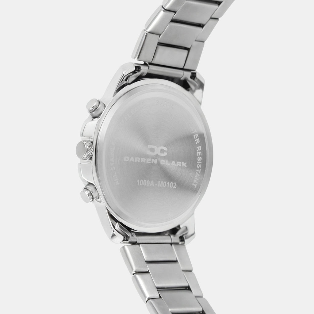 Men Quartz Silver Dial Multi-Function Metal Watch 1009A-M0102