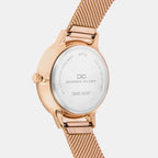 Women Quartz Rose Gold Dial Analog Metal Watch 2008C-E0307