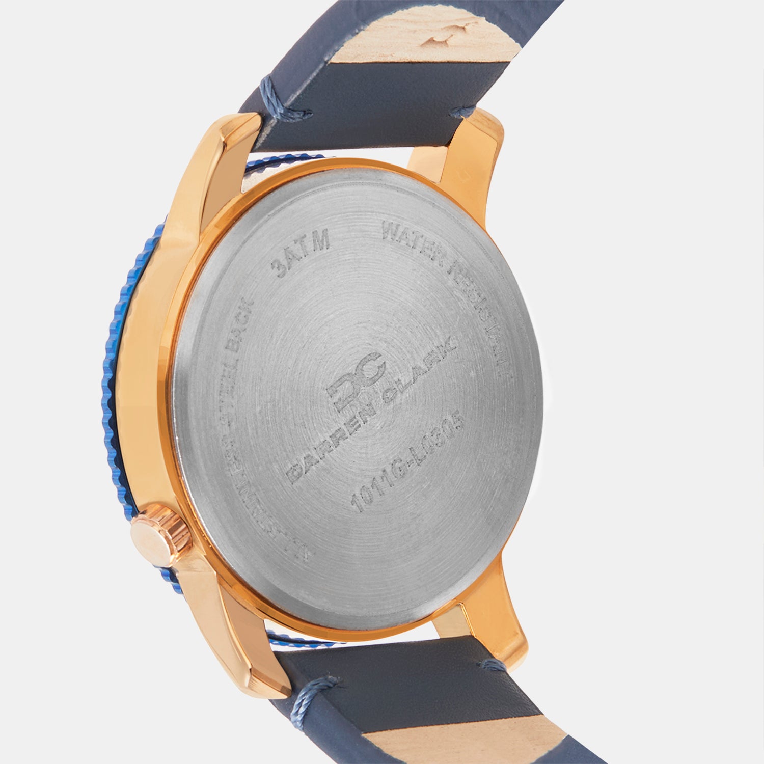 Men Quartz Blue Dial Multi-Function Leather Watch 1011G-L0305