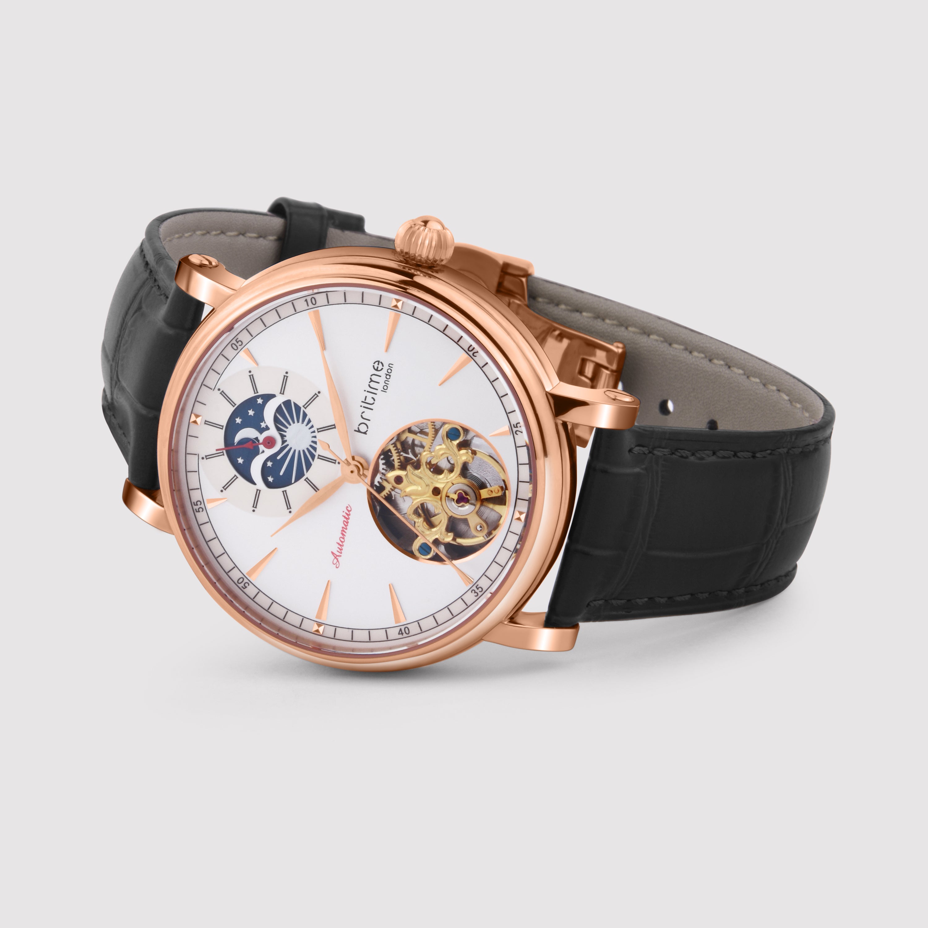 Britime Leather Silver watch