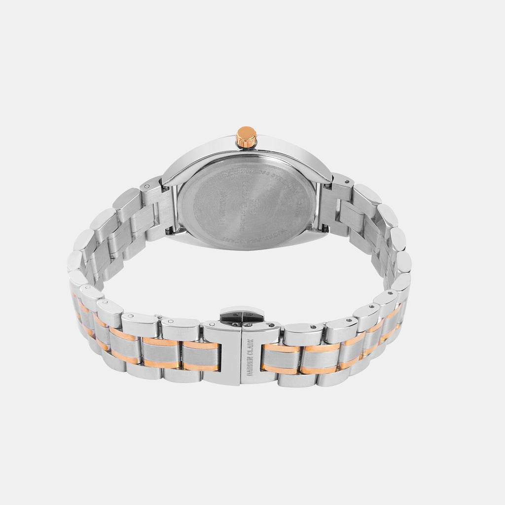 Women Quartz White Mother Of Pearl Dial Analog Metal Watch 2011E-M0101