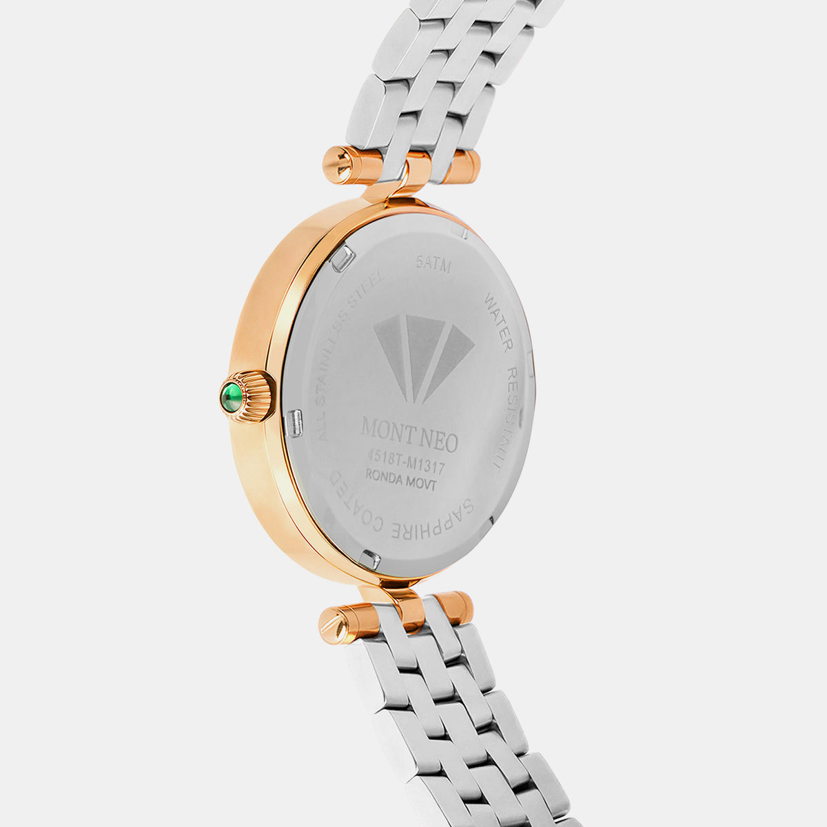 Women Quartz Green Dial Analog Metal Watch 4518T-M1317