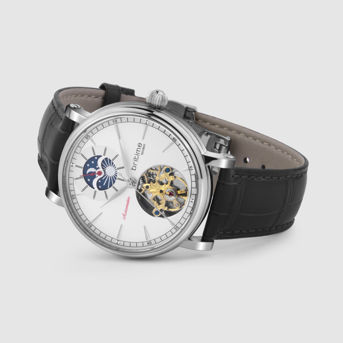 Britime Leather Silver watch