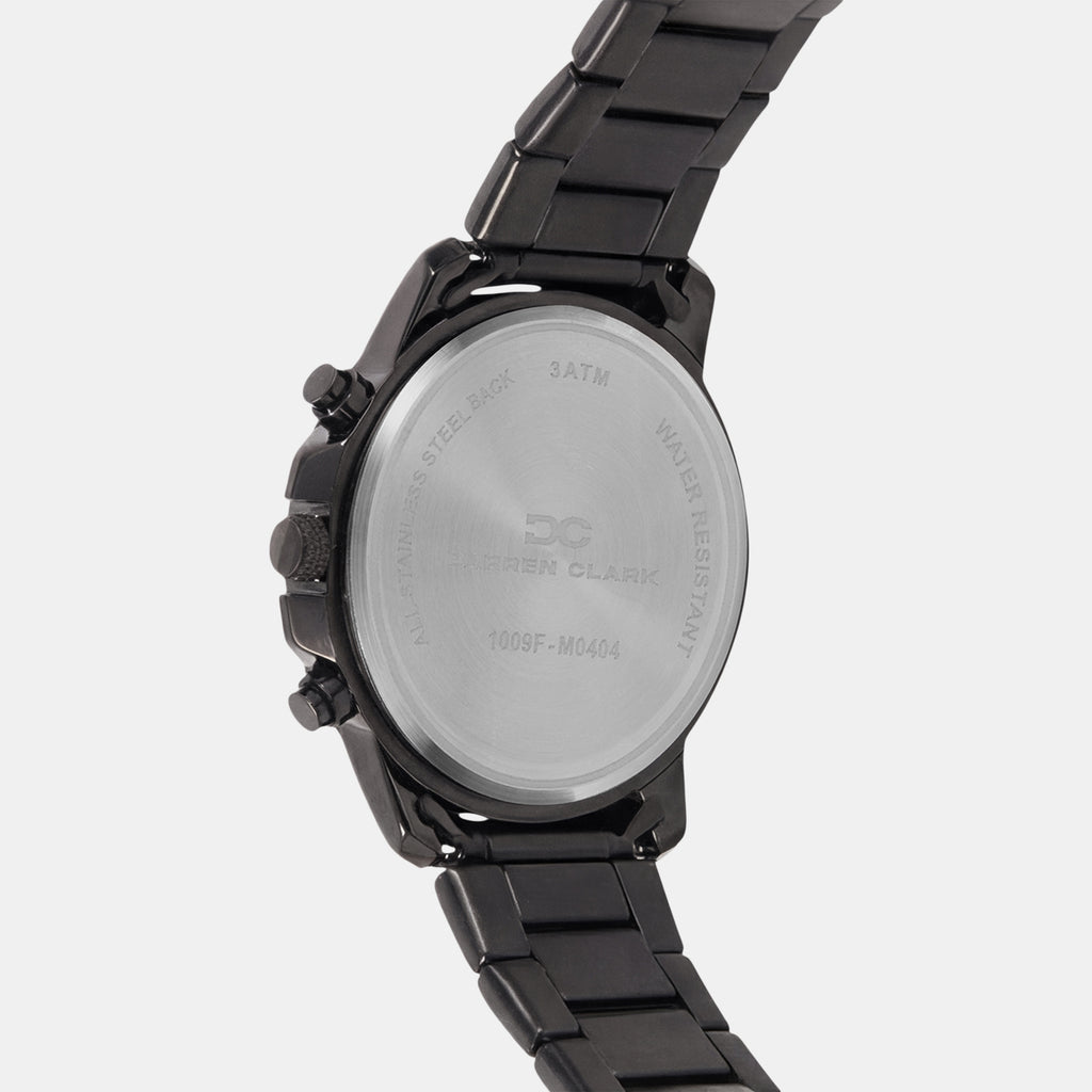 Men Quartz Black Dial Multi-Function Metal Watch 1009F-M0404
