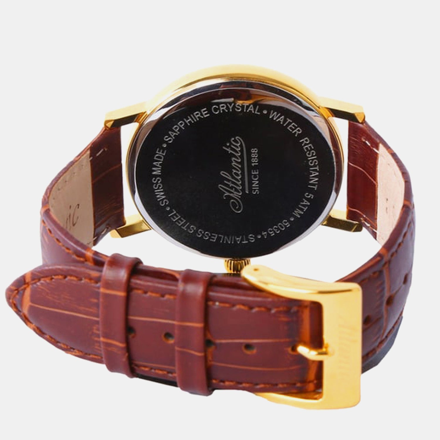 Men Quartz White Dial Analog Leather Watch 50354.45.21