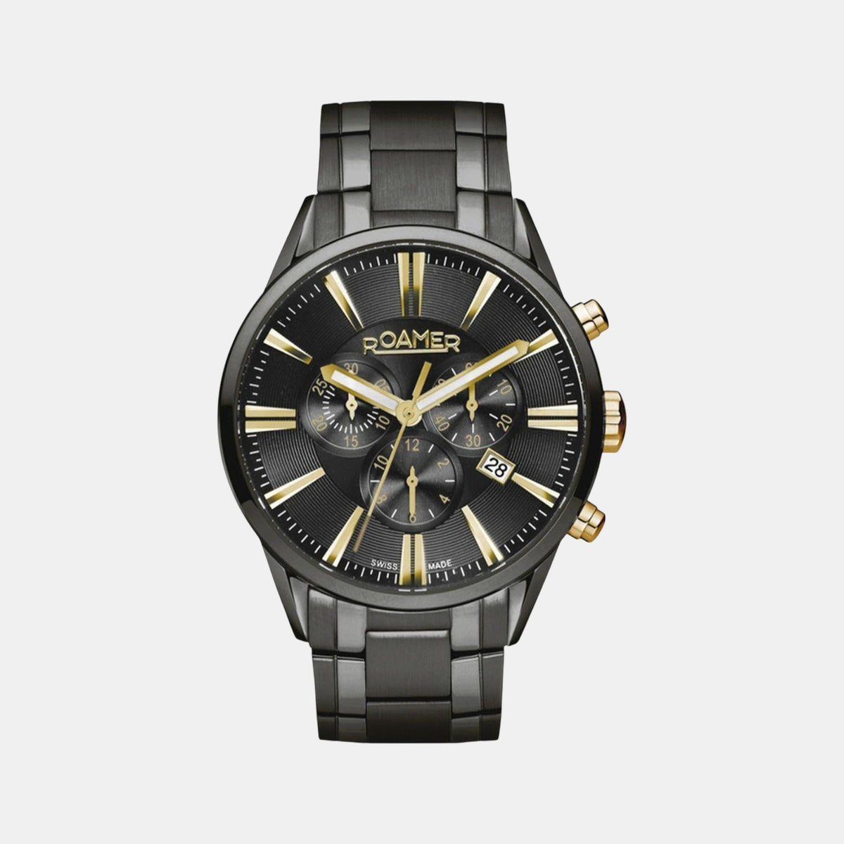 Superior Chrono Men Quartz Black Dial Chronograph Stainless Steel Watch 508837 45 85 50