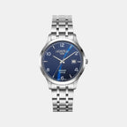 Seehof Men Quartz Blue Dial Analog Stainless Steel Watch 509833 41 44 20
