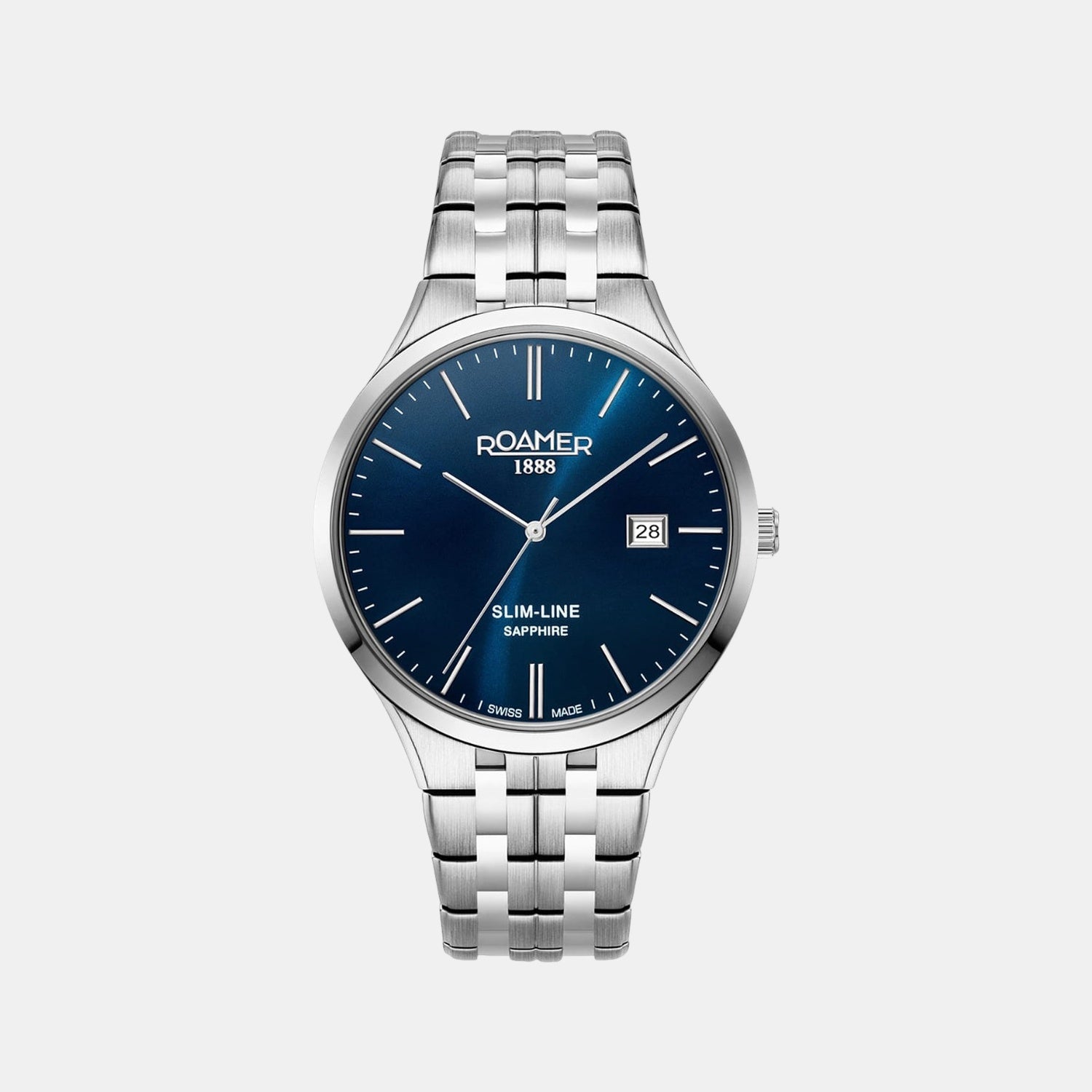 Slim Line Classic Men Quartz Blue Dial Analog Stainless Steel Watch 512833 41 45 20