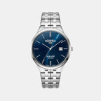 Slim Line Classic Men Quartz Blue Dial Analog Stainless Steel Watch 512833 41 45 20