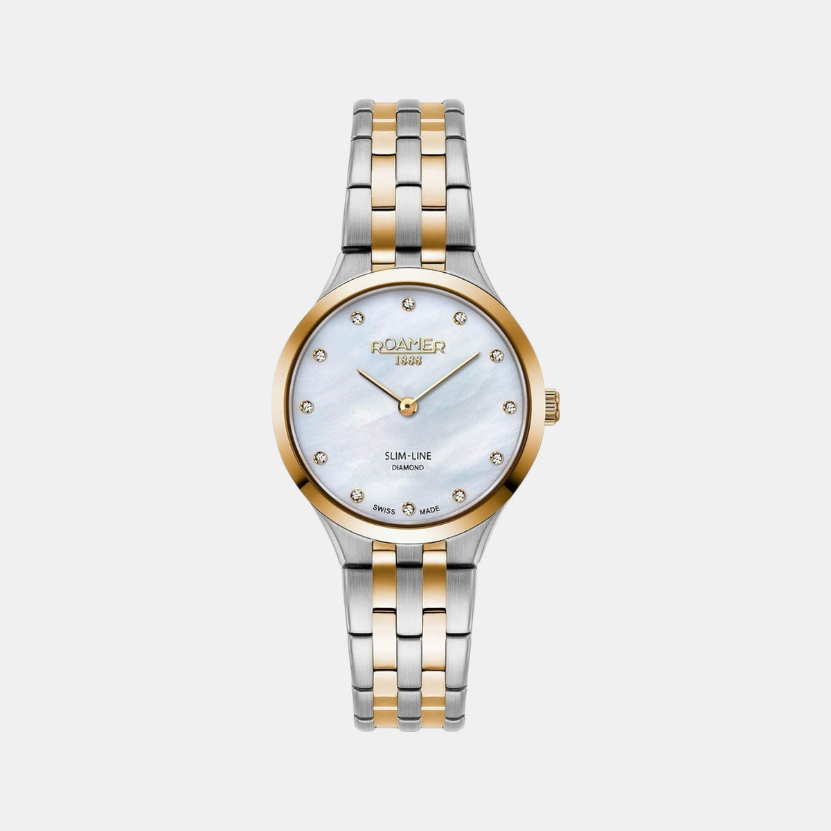 Slim-Line Women Quartz White Dial Analog Stainless Steel Watch 512847 47 89 20