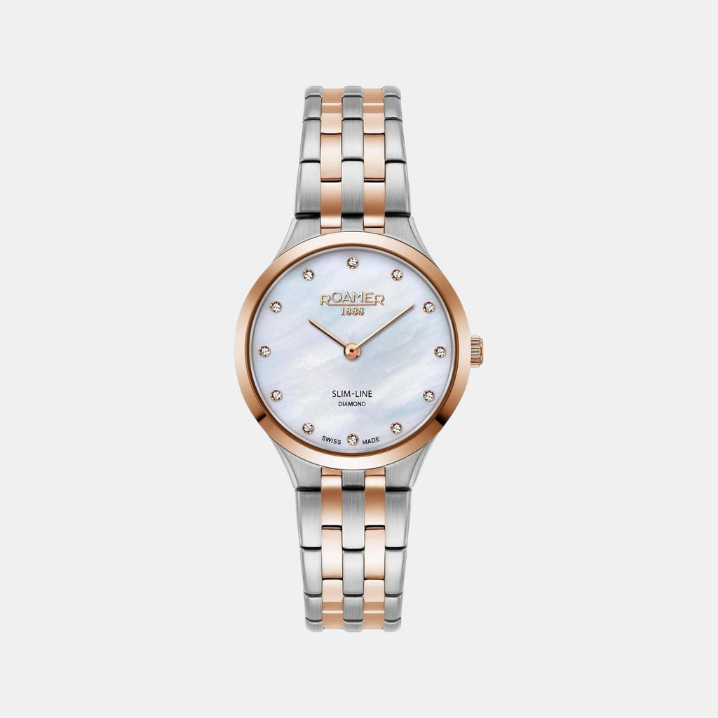 Slim-Line Women Quartz White Dial Analog Stainless Steel Watch 512847 49 89 20