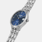Slim-Line Women Quartz Blue Dial Analog Stainless Steel Watch 512857 41 45 20