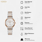 Slim-Line Classic Ladies Women Quartz Silver Dial Analog Stainless Steel Watch 512857 49 15 20