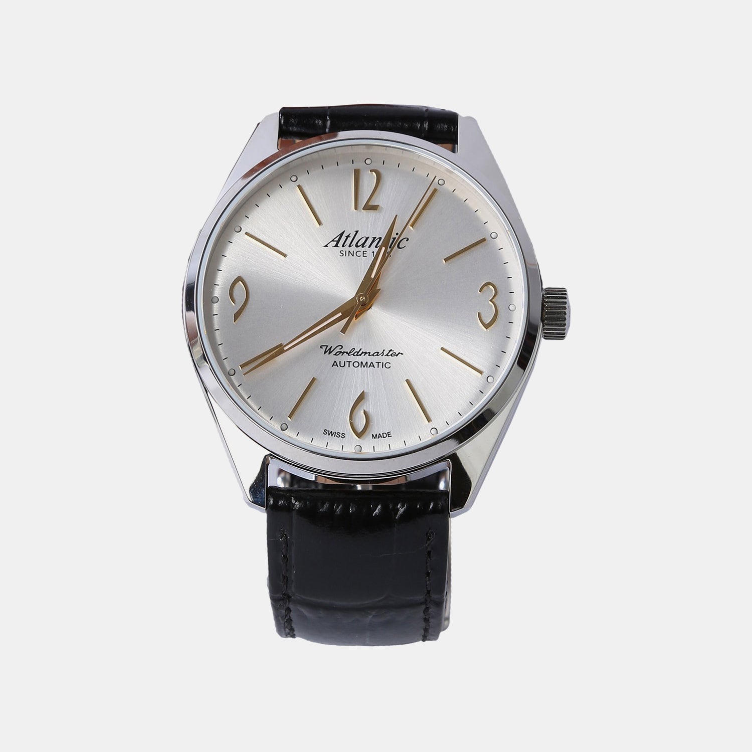 Worldmaster Art Deco Men Automatic Silver Dial Analog Leather Watch 51752.41.29G