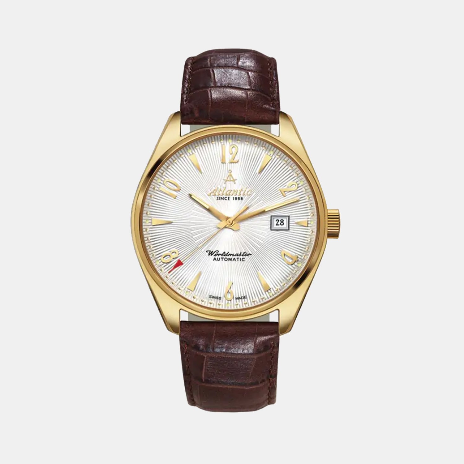 Worldmaster Art-Deco Men Automatic Silver Dial Analog Leather Watch 51752.45.25G