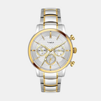 Timex Round White Chronograph watch