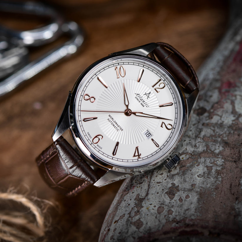 Atlantic Men Automatic Silver Dial Analog Leather Watch 52759.41.25R-5