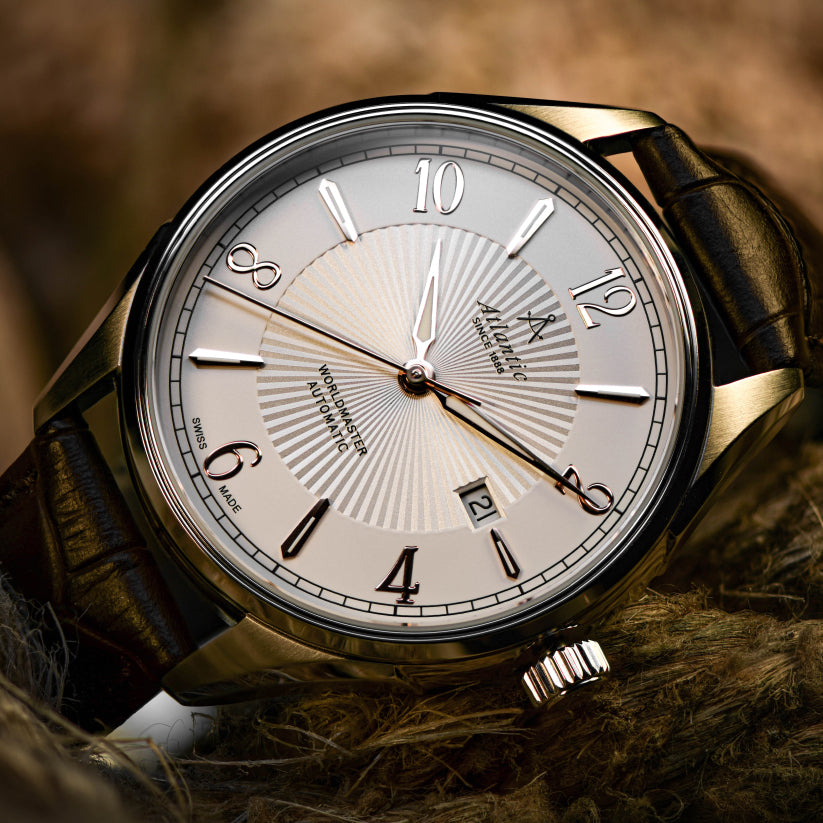 Atlantic Men Automatic Silver Dial Analog Leather Watch 52759.41.25R-4