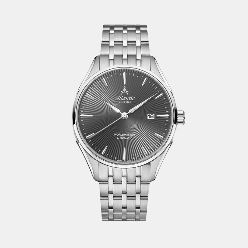 Atlantic Men Automatic Grey Dial Analog Stainless Steel Watch 52759.41.41S-1