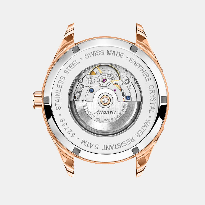 Atlantic Men Automatic Blue Dial Analog Leather Watch 52759.44.51-2