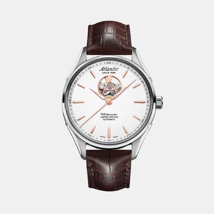 Atlantic Worldmaster Open Heart Limited Edition Men Automatic White Dial Analog Leather Watch 52780.41.21R-1