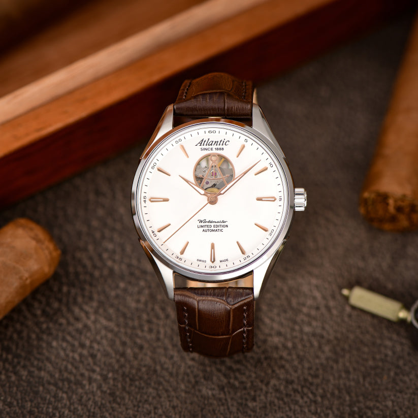 Atlantic Worldmaster Open Heart Limited Edition Men Automatic White Dial Analog Leather Watch 52780.41.21R-4