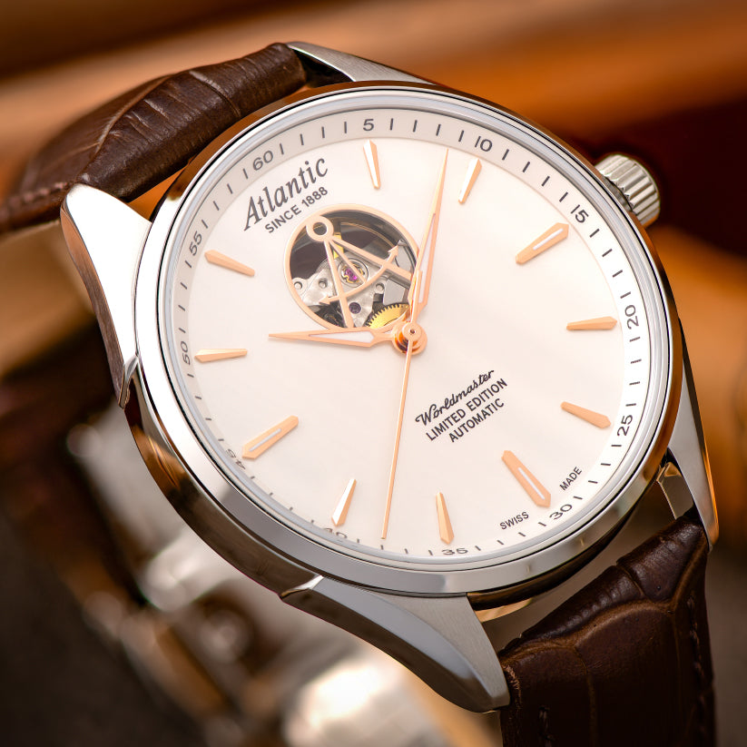 Atlantic Worldmaster Open Heart Limited Edition Men Automatic White Dial Analog Leather Watch 52780.41.21R-5
