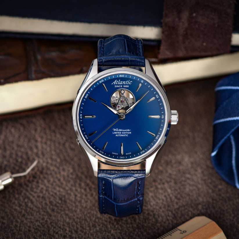 Atlantic Men Automatic Blue Dial Analog Leather Watch 52780.41.51-6