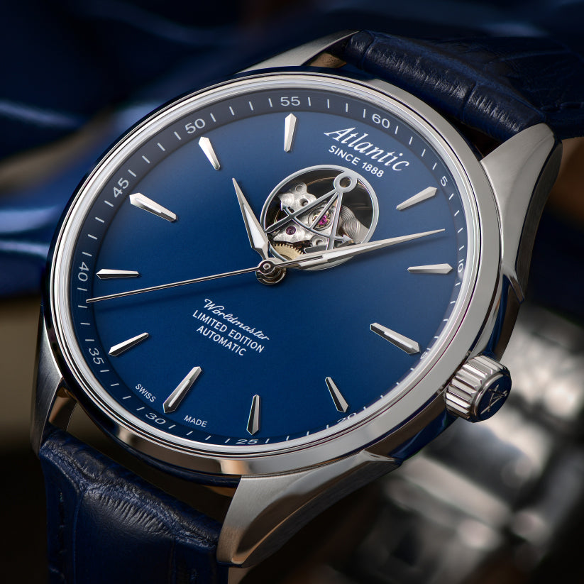 Atlantic Men Automatic Blue Dial Analog Leather Watch 52780.41.51-4