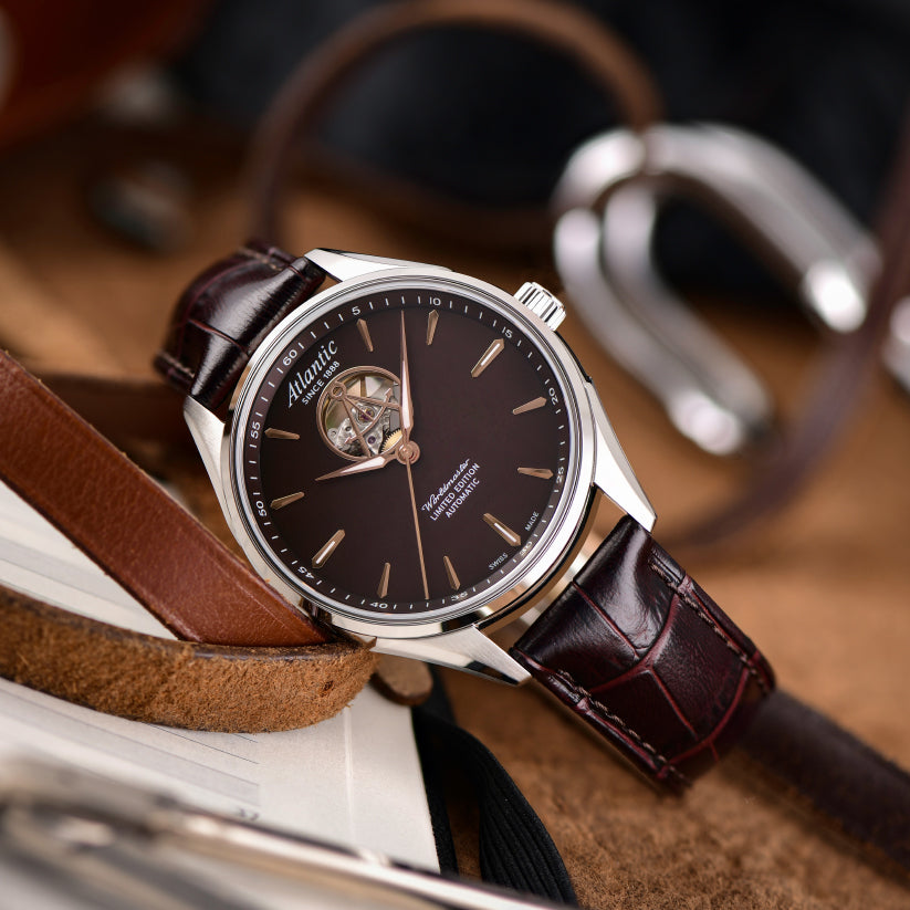 Atlantic Men Automatic Brown Dial Analog Leather Watch 52780.41.81R-2