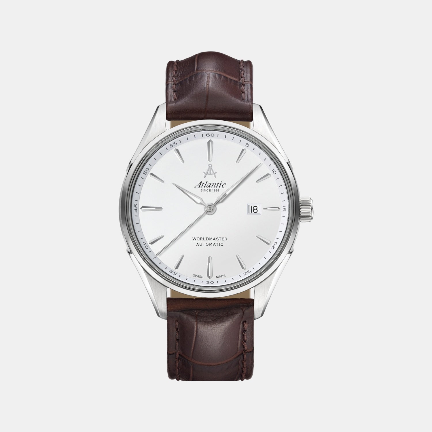 Worldmaster 1888 Automatic Men Automatic White Dial Analog Leather Watch 52781.41.21