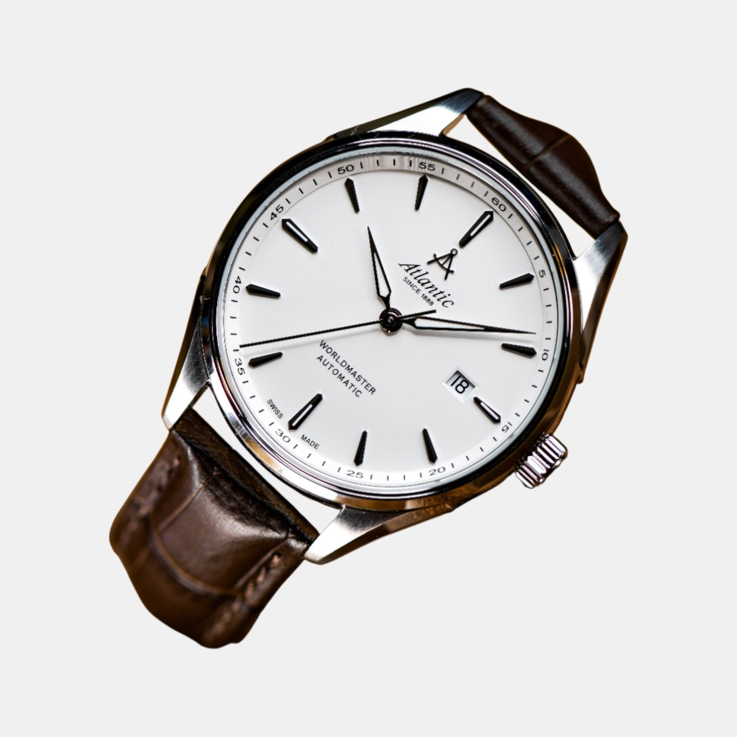 Worldmaster 1888 Automatic Men Automatic White Dial Analog Leather Watch 52781.41.21