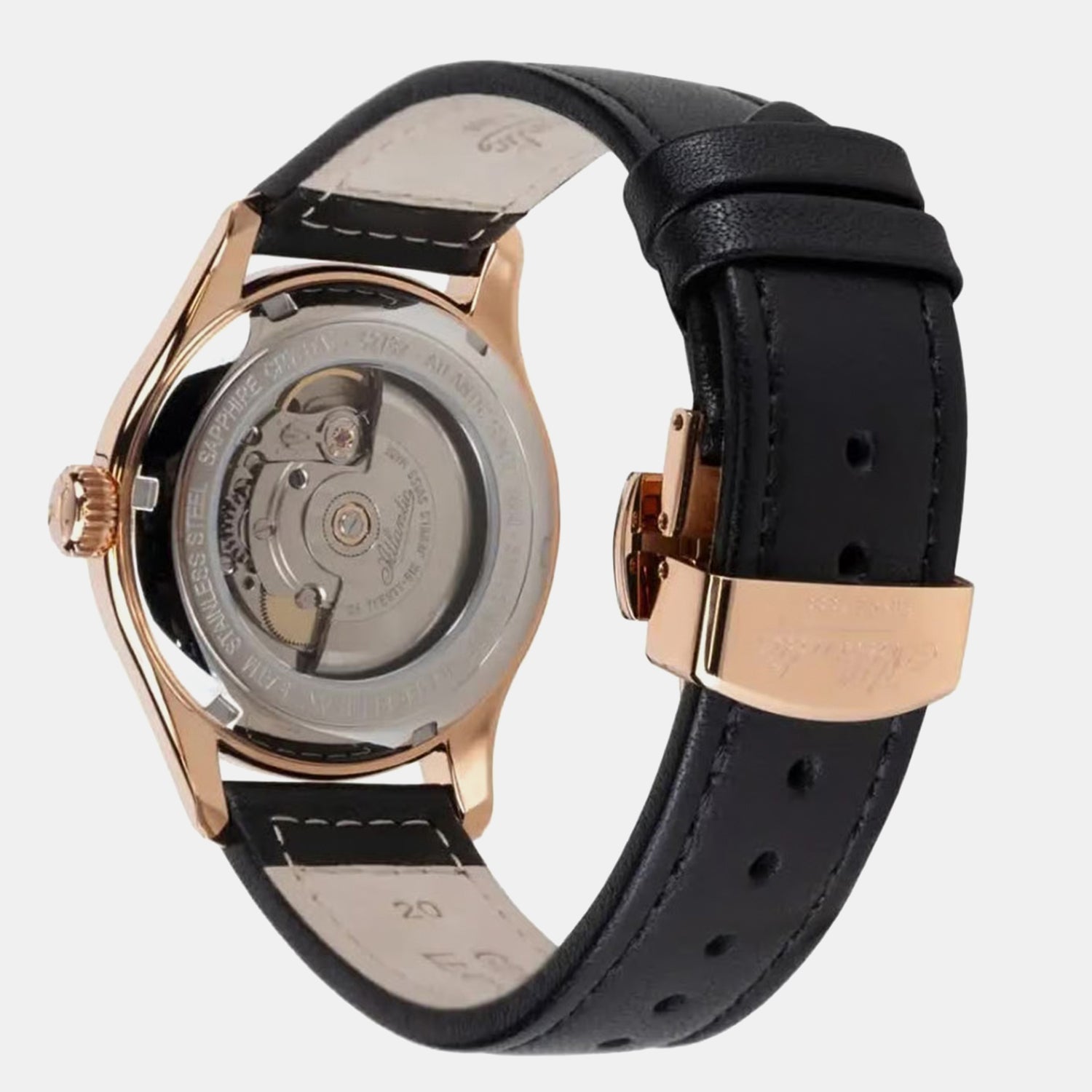 Men Automatic Black Dial Analog Leather Watch 52782.44.63