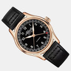 Men Automatic Black Dial Analog Leather Watch 52782.44.63