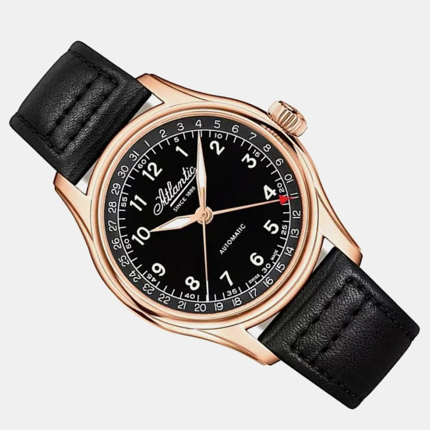 Men Automatic Black Dial Analog Leather Watch 52782.44.63