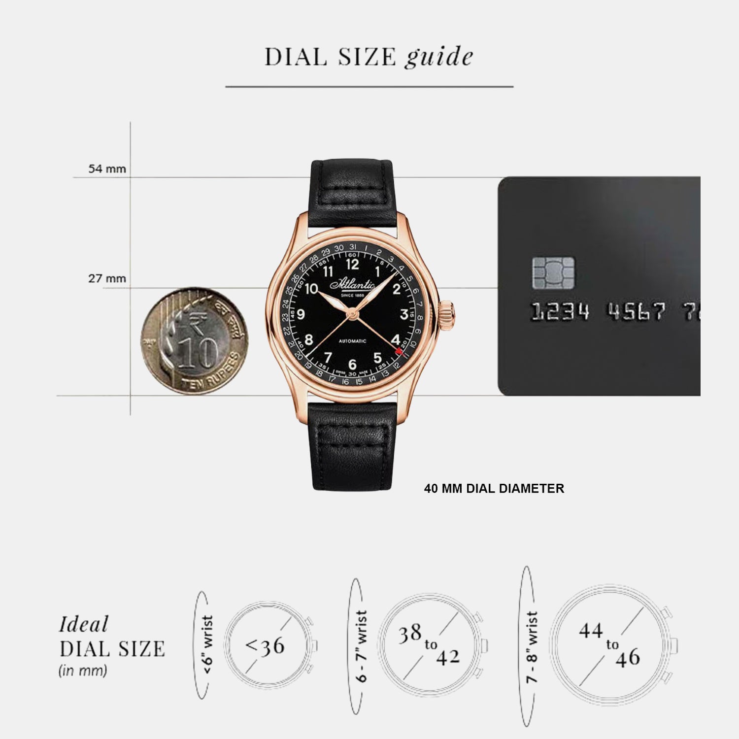 Men Automatic Black Dial Analog Leather Watch 52782.44.63