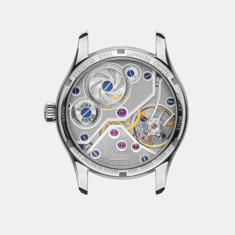 Atlantic Men Quartz Green Dial Analog Leather Watch 52952.41.73-3