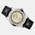 Men Automatic Cream Dial Analog Leather Watch 53754.41.93RB