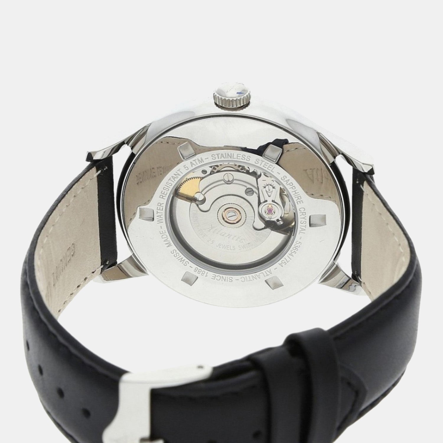 Men Automatic Cream Dial Analog Leather Watch 53754.41.93RB